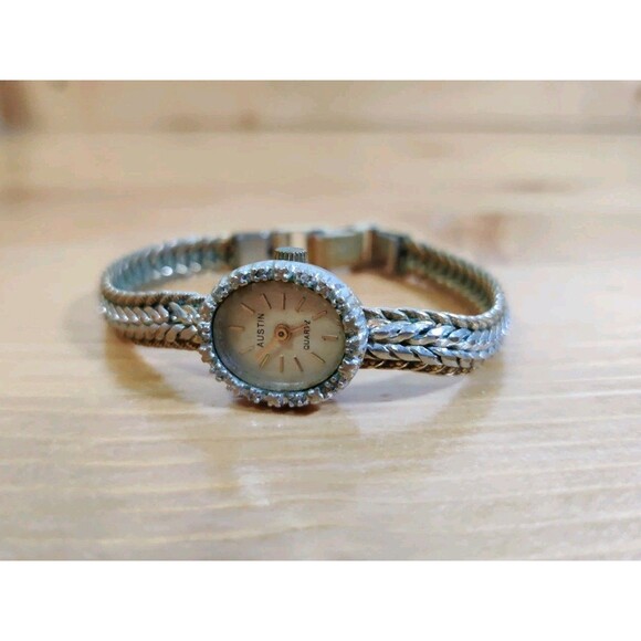 Vintage Austin Silver & Gold Tone Watch Ladies Untested Needs Battery - Picture 2 of 8